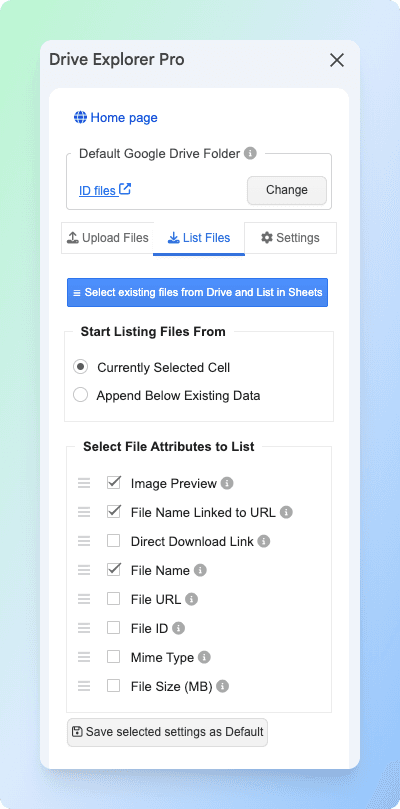 Listing files From Google Drive into Google Sheets